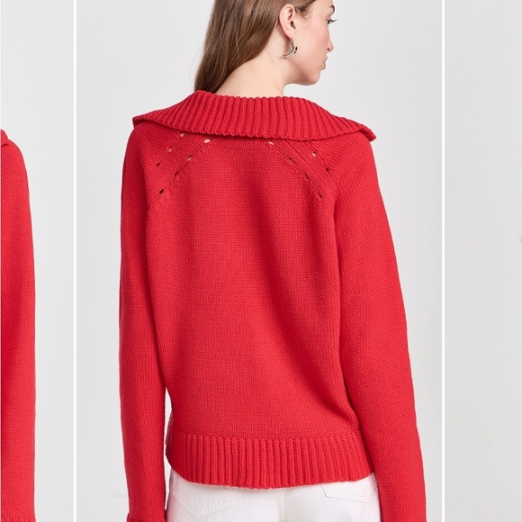 Ciao Lucia Belinha Vibrant Red V-Neck Sweater - Picture 3 of 11